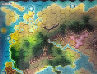 Warangel Accessory - Hexed Map of 1st Generation - Tentaculates {Tentaculates} (Italy) by Angelo Porazzi Games